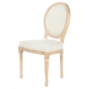 Limewash King Louis Chair light wood rental chair